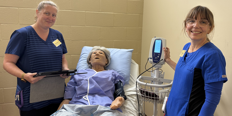 Because of you, nursing staff can now practice high-pressure medical situations using Suzie the smart manikin. Sam_Suzie_Amanda.png